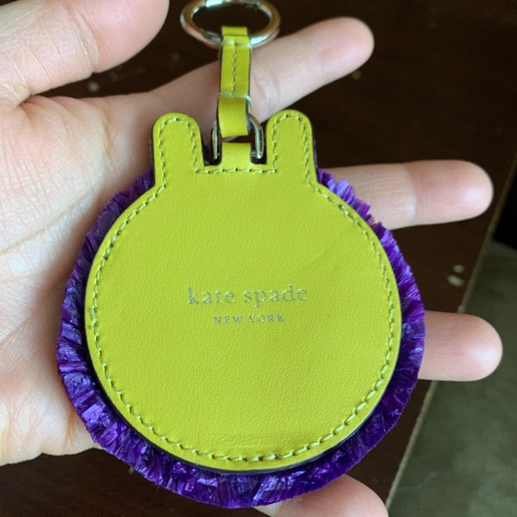 Authentic Kate Spade New York Spademals Key Fob Raffia Bunny Leather Keychain - Picture 8 of 10